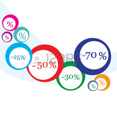 450x450 Illustration Of Various Discounts For Markets And Shops. Label
