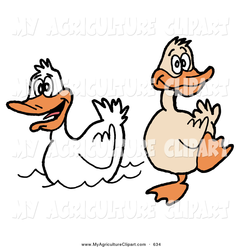 1024x1044 Vector Agriculture Clipart Of A Goofy Tan Duck Waddling On