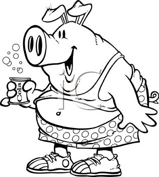 316x350 Pig Wearing Shorts And A Tank Top