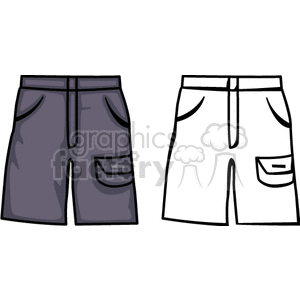 300x300 Royalty Free Two Shorts Gray And White 138356 Vector Clip Art