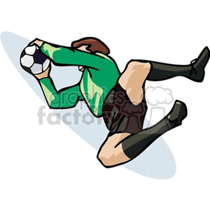 300x300 Royalty Free Goalkeeper Stopping The Shot 169764 Vector Clip Art