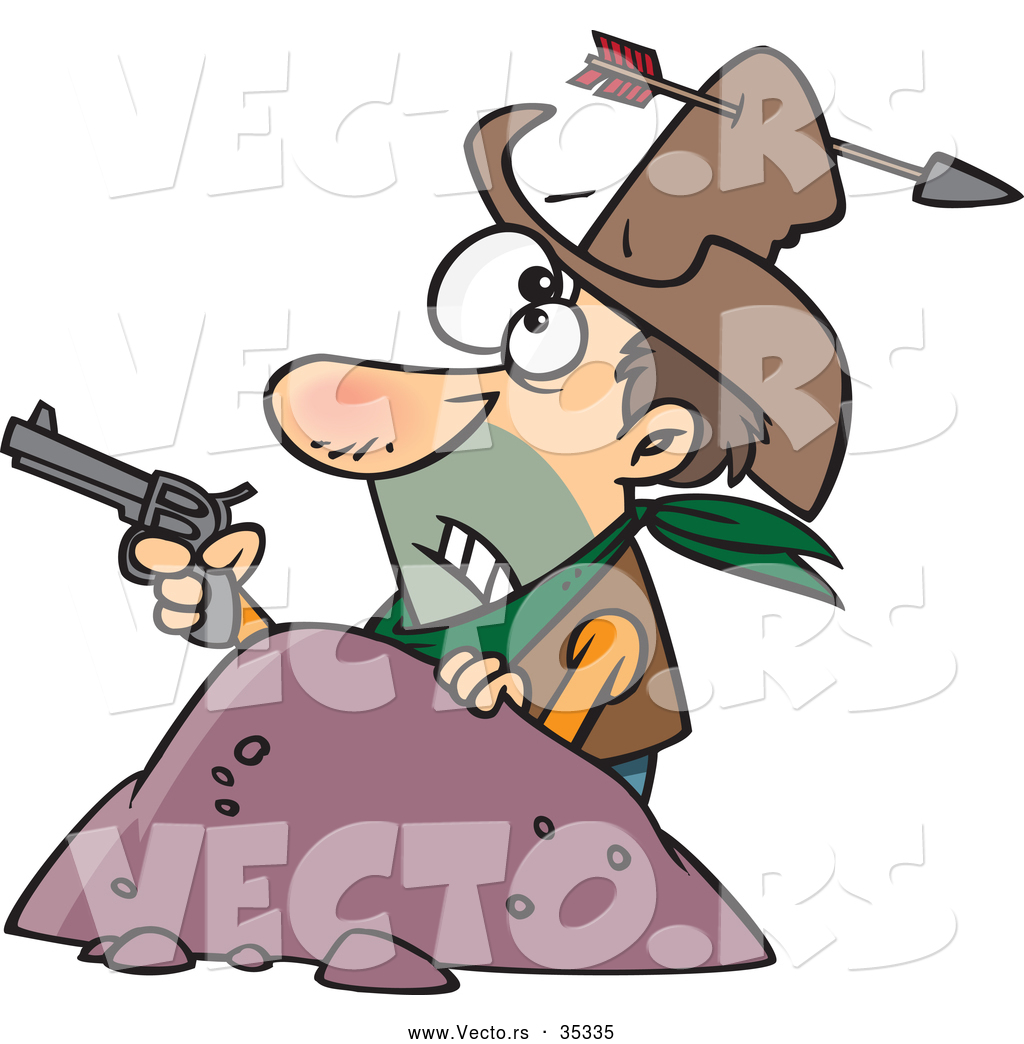 1024x1044 Vector Of A Untrained Cartoon Cowboy Holding A Pistol While