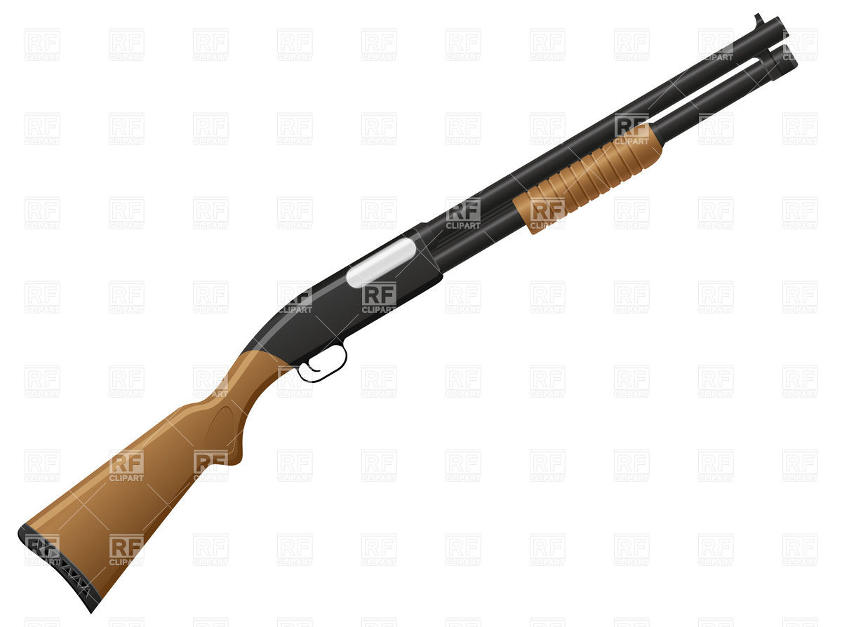 1200x894 Shotgun On White Background Royalty Free Vector Clip Art Image