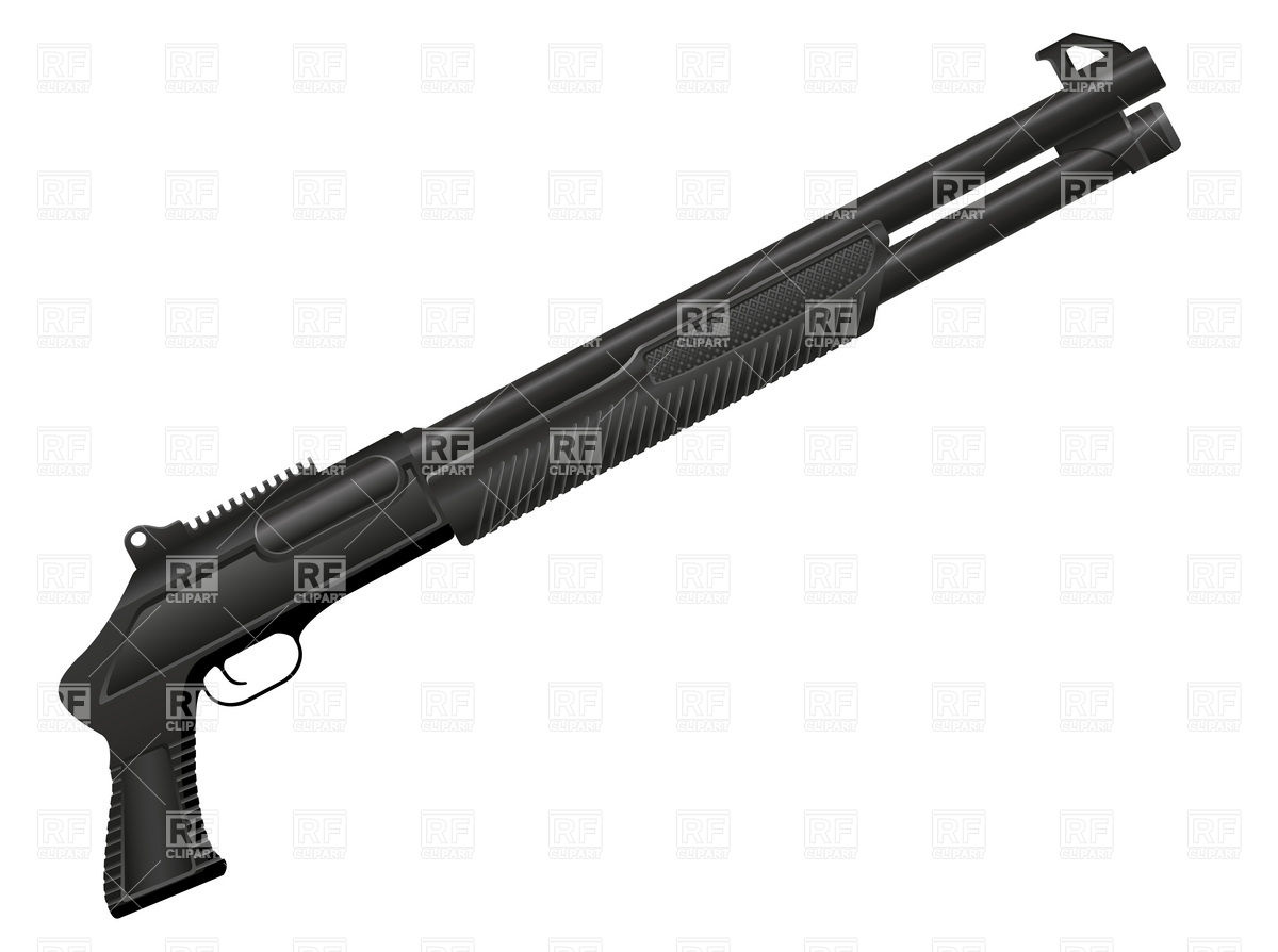 1200x894 Black Shotgun Without Butt Royalty Free Vector Clip Art Image