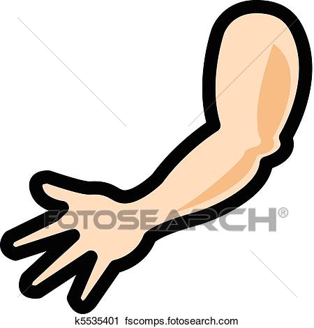 450x470 Clipart Of Human Shoulder, Arm, Elbow And Hand K5535401