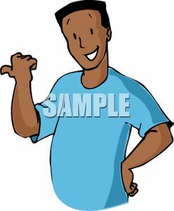 248x300 Picture An African American Boy Pointing Over His Shoulder