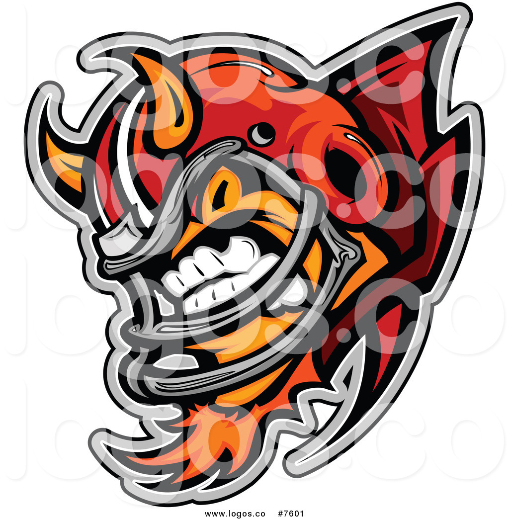 1024x1044 Royalty Free Clip Art Vector Logo Of A Tough Devil Football Player
