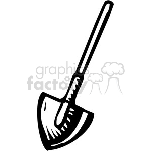 300x300 Royalty Free Black And White Dirt Shovel 385048 Vector Clip Art