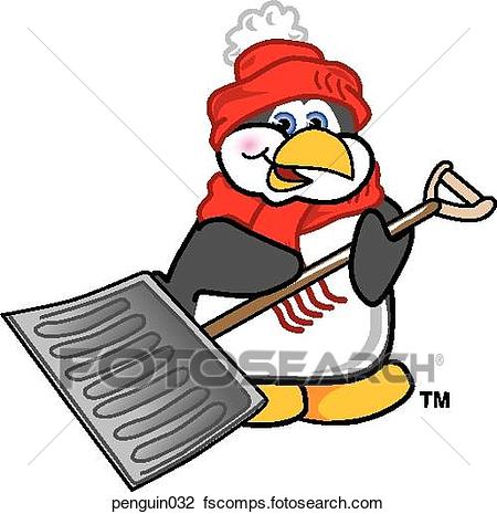 450x465 Clip Art Of Penguin With Shovel Penguin032