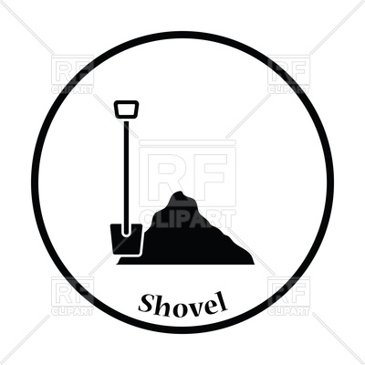 400x400 Icon Of Construction Shovel And Sand Royalty Free Vector Clip Art