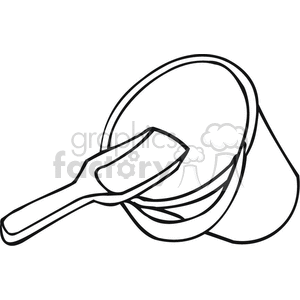 300x300 Royalty Free Black And White Outline Of A Pale And Shovel 382608