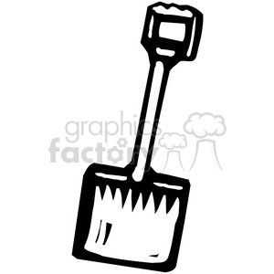 300x300 Royalty Free Black And White Shovel 384941 Vector Clip Art Image