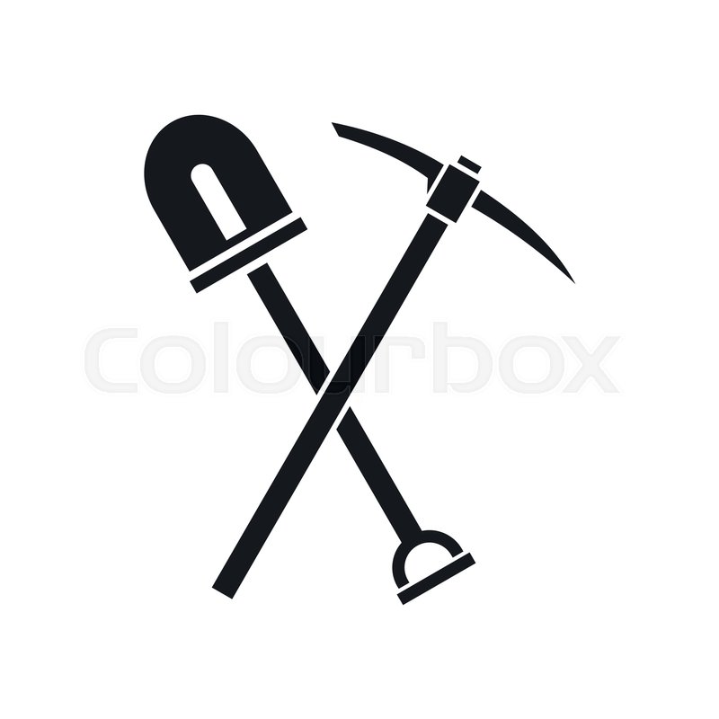 800x800 Shovel And Pickaxe Icon In Simple Style Isolated On White