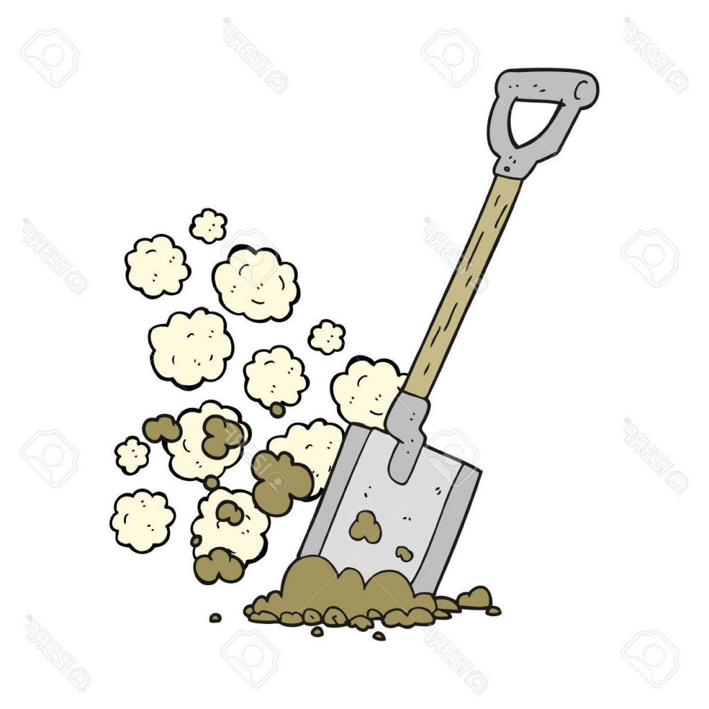 1024x1024 Unique Freehand Drawn Cartoon Shovel In Dirt Stock Vector Pictures