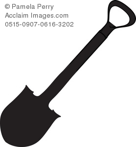 278x300 Short Handle Shovel Silhouette Royalty Free Clip Art Picture