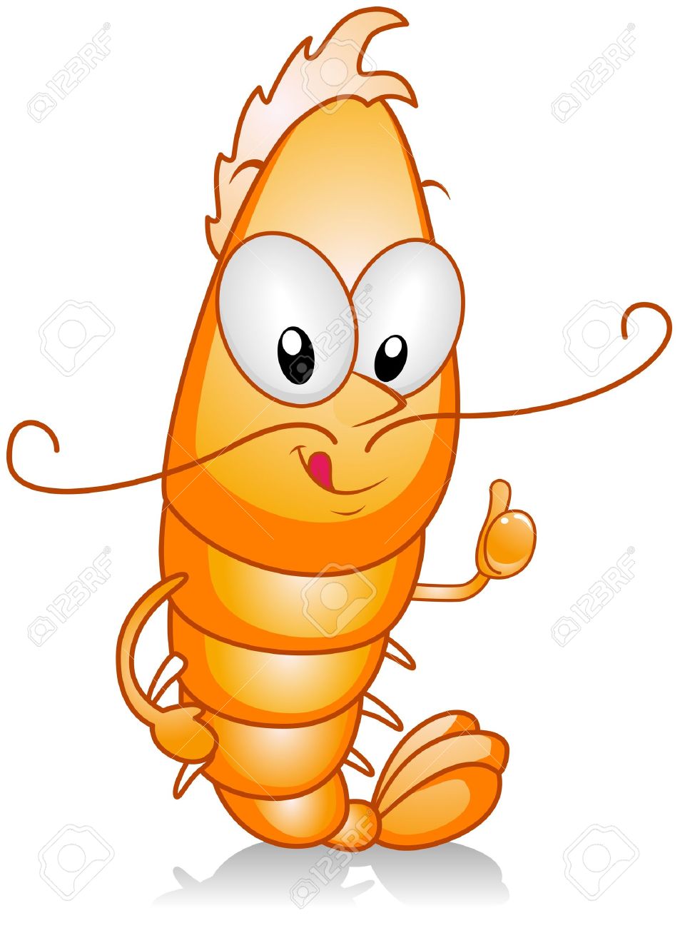 953x1300 Illustration Of A Shrimp Character Giving A Thumbs Up Stock Photo