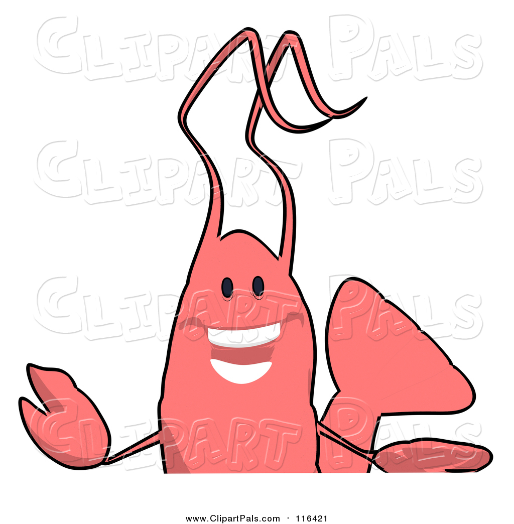 1024x1044 Pal Clipart Of A Cartoon Pink Shrimp Above A Sign By Julos
