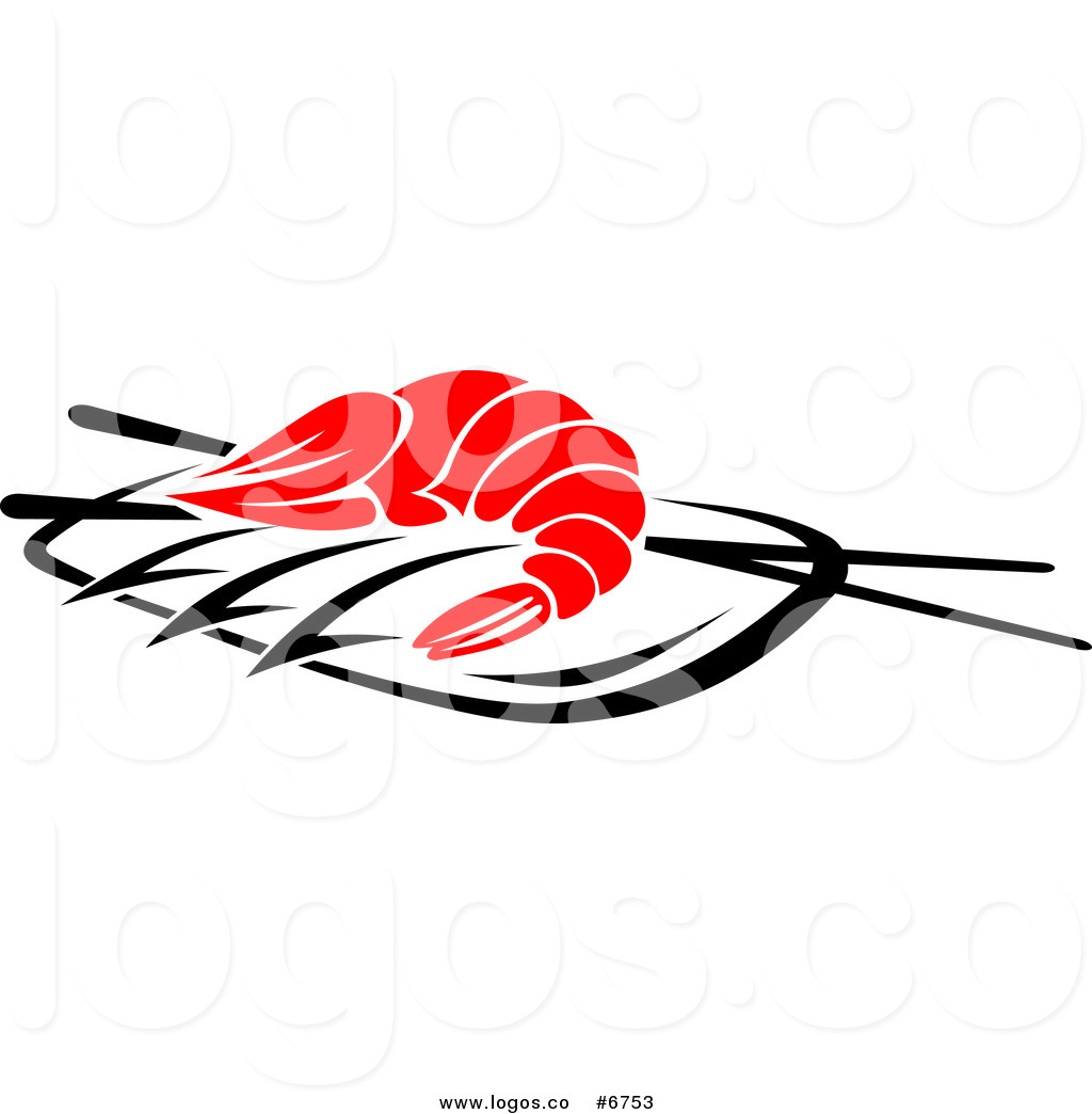 1024x1044 Royalty Free Vector Of A Shrimp And Chopsticks On A Plate Logo By
