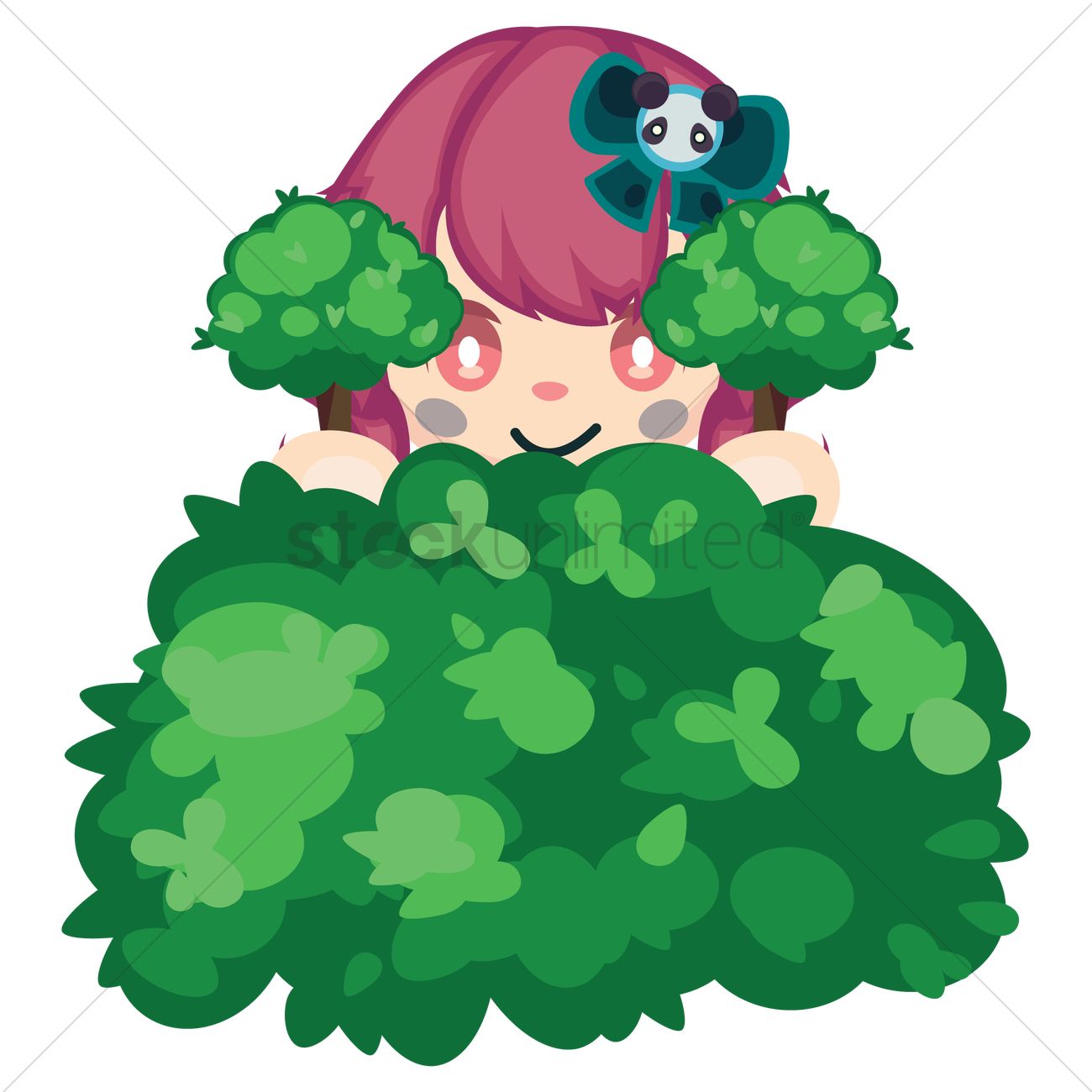 1300x1300 Girl Hiding In The Bushes Vector Image