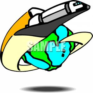 298x300 Image A Space Shuttle Flying Around Planet Earth