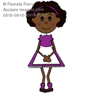 300x300 Shy African American Girl Royalty Free Clip Art Picture