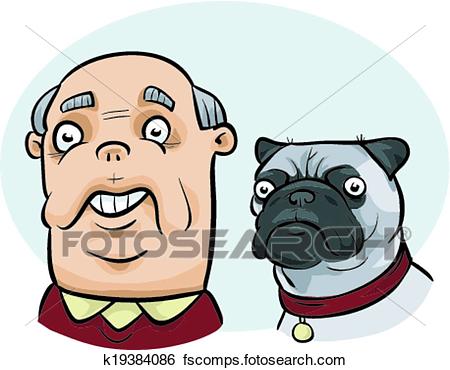 450x370 Clip Art Of Man Looks Like Dog K19384086