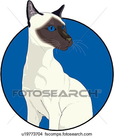 392x470 Clipart Of Siamese Cat U19773704