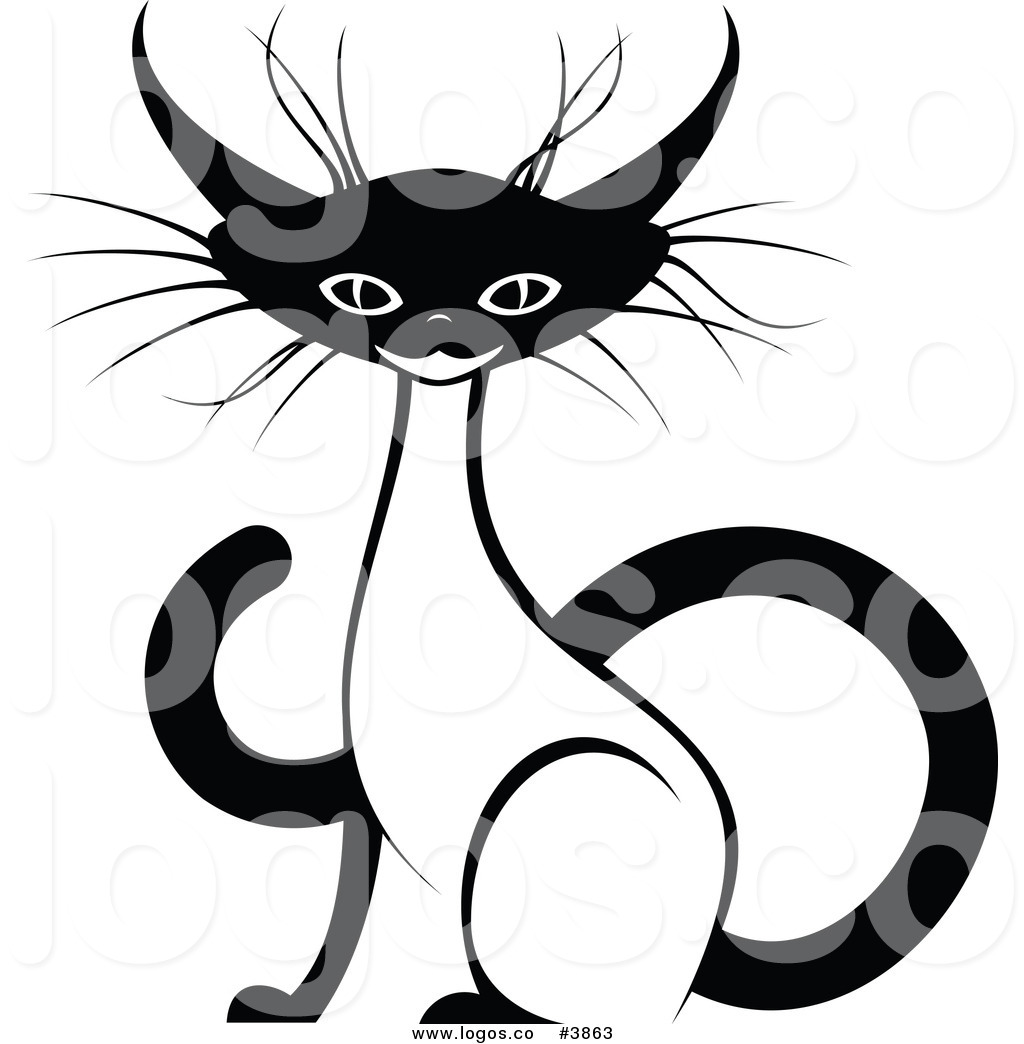 1024x1044 Royalty Free Sitting Siamese Cat Logo By Vector Tradition Sm