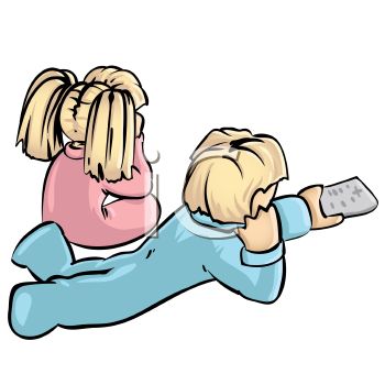 350x350 Brother And Sister Watching Television On The Floor