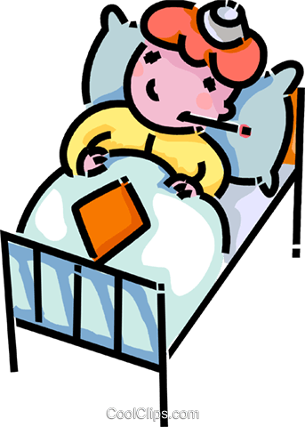 343x480 Sick Child Laying In Bed Royalty Free Vector Clip Art Illustration