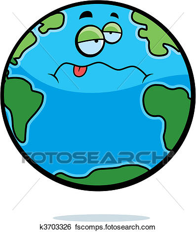 397x470 Clip Art Of Sick Earth K3703326