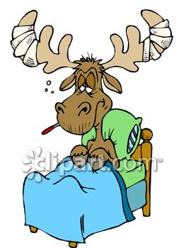 263x350 Moose Clipart Sick
