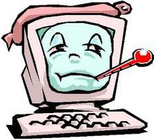 223x203 Sick Computer Clipart