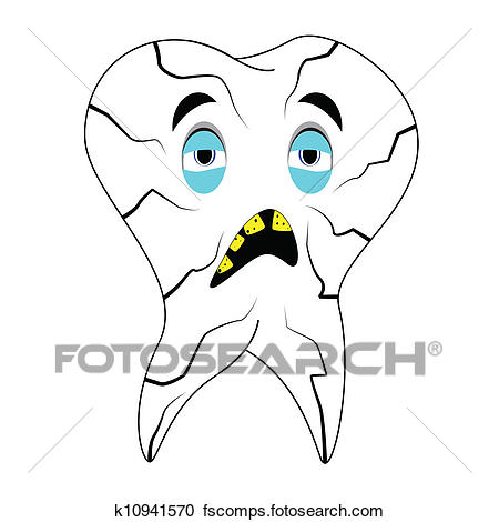 450x470 Clipart Of Sick Teeth K10941570