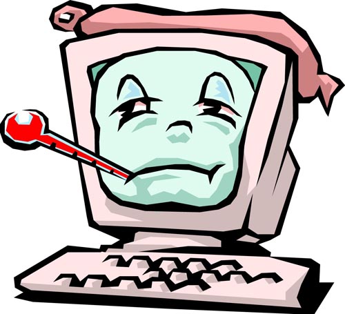 500x455 Sick Computer Clipart