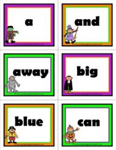 231x300 Halloween Dolch Sight Word Flashcards Pre Primer A Wellspring