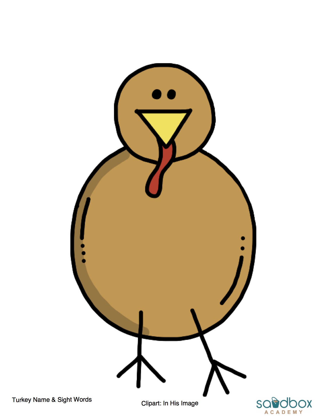 1275x1650 Turkey Name Amp Sight Words Sandbox Academy