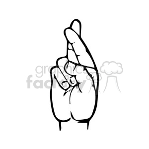 300x300 Royalty Free Sign Language Letter R 167506 Vector Clip Art Image