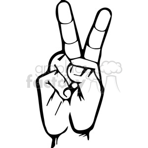300x300 Royalty Free Sign Language Letter V 167510 Vector Clip Art Image