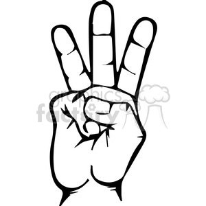 300x300 Royalty Free Sign Language Letter W 167511 Vector Clip Art Image