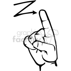 300x300 Royalty Free Sign Language Letter Z 167514 Vector Clip Art Image