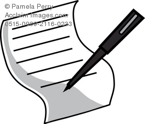 300x257 Signing A Document Royalty Free Clip Art Picture