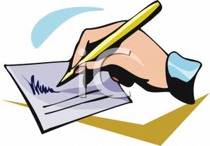 300x209 Woman Signing A Check With A Pen