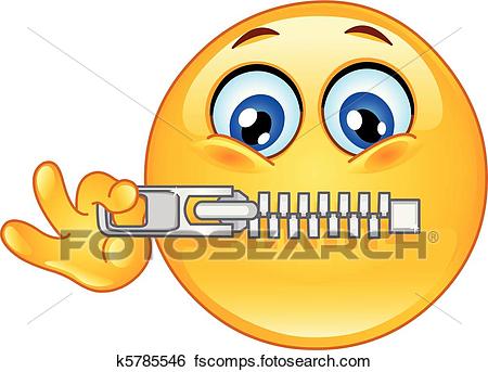 450x343 Clip Art Of Zipper Emoticon K5785546