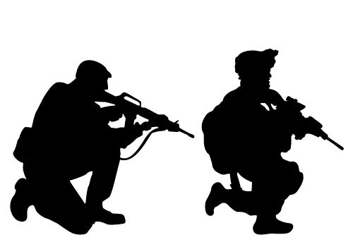 500x350 Silhouette Clipart Military