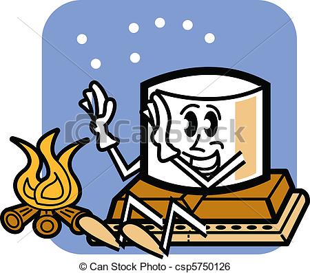 450x397 Silly Cartoon Camping Clipart