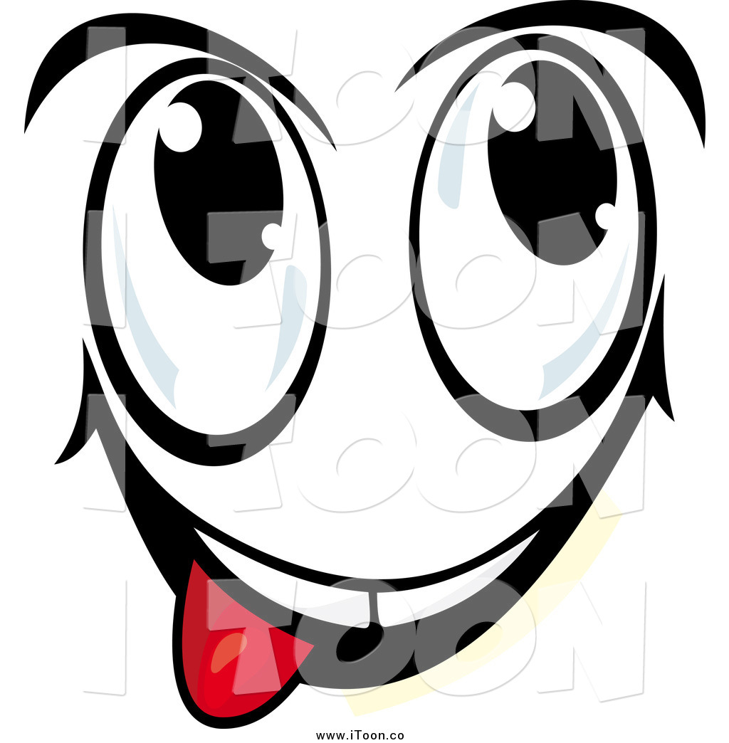 1024x1044 Royalty Free Cartoon Of A Silly Face Sticking Its Tongue Out By