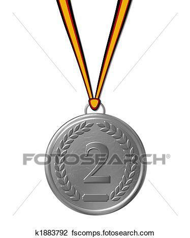 374x470 Clip Art Of Silver Medal K1883792