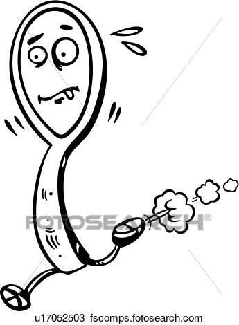 345x470 Clipart Of , Cartoon, Food, Run, Silverware, Spoon, Utensil, Wacky