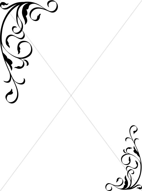 456x612 Funeral Clipart Decorative Corner Accent